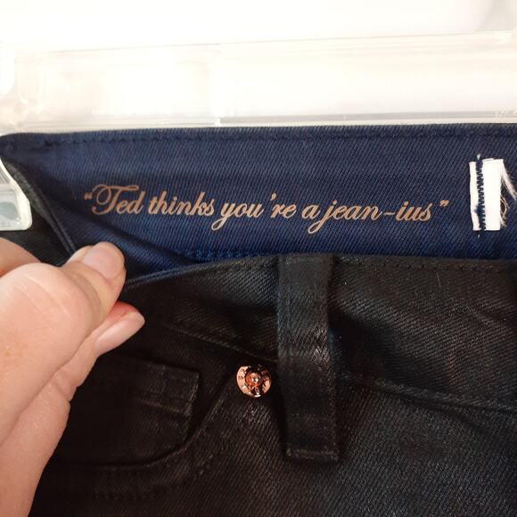 Ted Baker Ombre Wash Skinny Jeans Black Size 25 Designer Slim Ankle Length - Picture 6 of 11